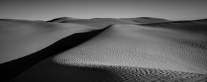 Preview wallpaper dunes, desert, sands, relief, bw