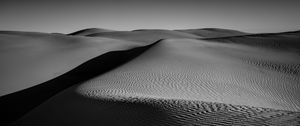 Preview wallpaper dunes, desert, sands, relief, bw