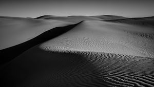 Preview wallpaper dunes, desert, sands, relief, bw