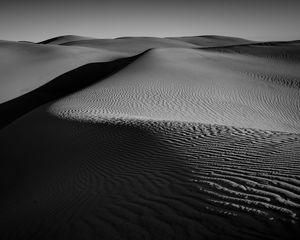 Preview wallpaper dunes, desert, sands, relief, bw