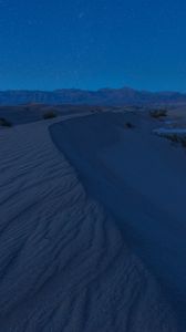 Preview wallpaper dunes, sand, desert, starry sky, night