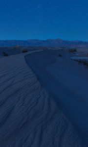 Preview wallpaper dunes, sand, desert, starry sky, night
