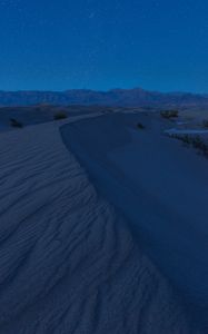 Preview wallpaper dunes, sand, desert, starry sky, night