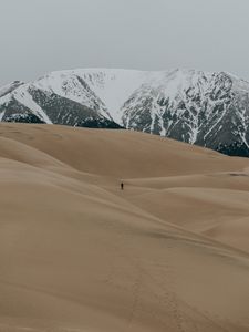 Preview wallpaper dunes, sand, mountains, great sand dunes national park and preserve, colorado, united states