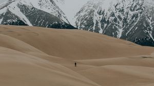 Preview wallpaper dunes, sand, mountains, great sand dunes national park and preserve, colorado, united states