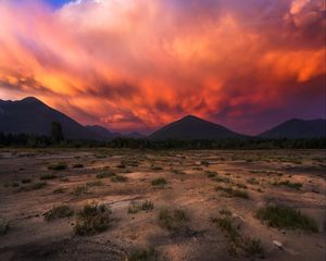 Preview wallpaper dunes, sunset, sand, sky, clouds