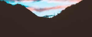 Preview wallpaper dusk, dark, landscape, mountains, water
