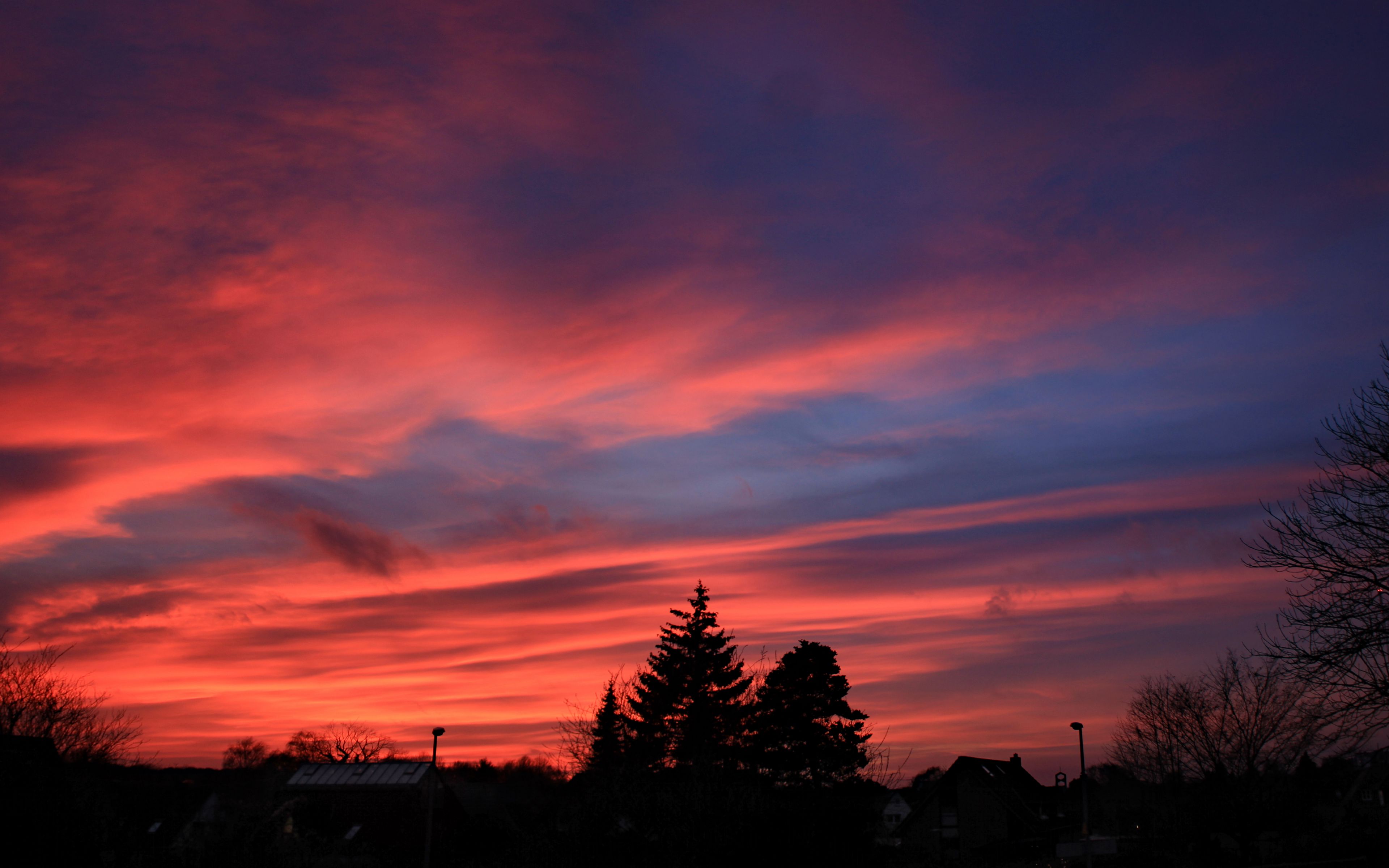 Download wallpaper 3840x2400 dusk, dark, sky, clouds, trees 4k ultra hd ...