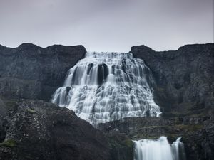 Preview wallpaper dynjandi, waterfall, landscape, nature, iceland