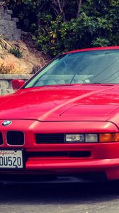 Preview wallpaper e31, bmw, 1997, red, 850ci, front view