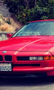 Preview wallpaper e31, bmw, 1997, red, 850ci, front view