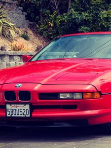 Preview wallpaper e31, bmw, 1997, red, 850ci, front view