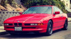Preview wallpaper e31, bmw, 1997, red, 850ci, front view