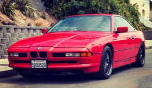 Preview wallpaper e31, bmw, 1997, red, 850ci, front view