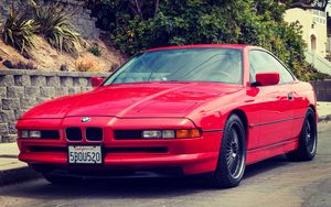 Preview wallpaper e31, bmw, 1997, red, 850ci, front view