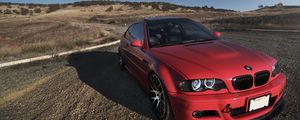 Preview wallpaper e46, bmw, red, car, side view