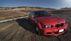 Preview wallpaper e46, bmw, red, car, side view