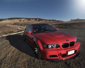 Preview wallpaper e46, bmw, red, car, side view