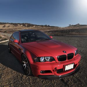 Preview wallpaper e46, bmw, red, car, side view