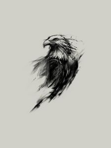Preview wallpaper eagle, art, black, paint