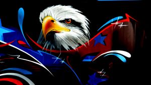 Preview wallpaper eagle, art, graffiti, wall