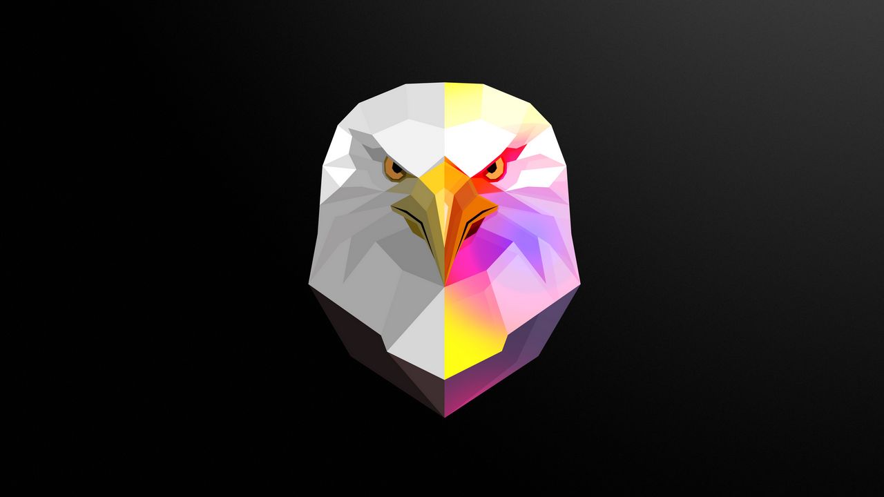 Wallpaper eagle, bird, art, polygon, geometric