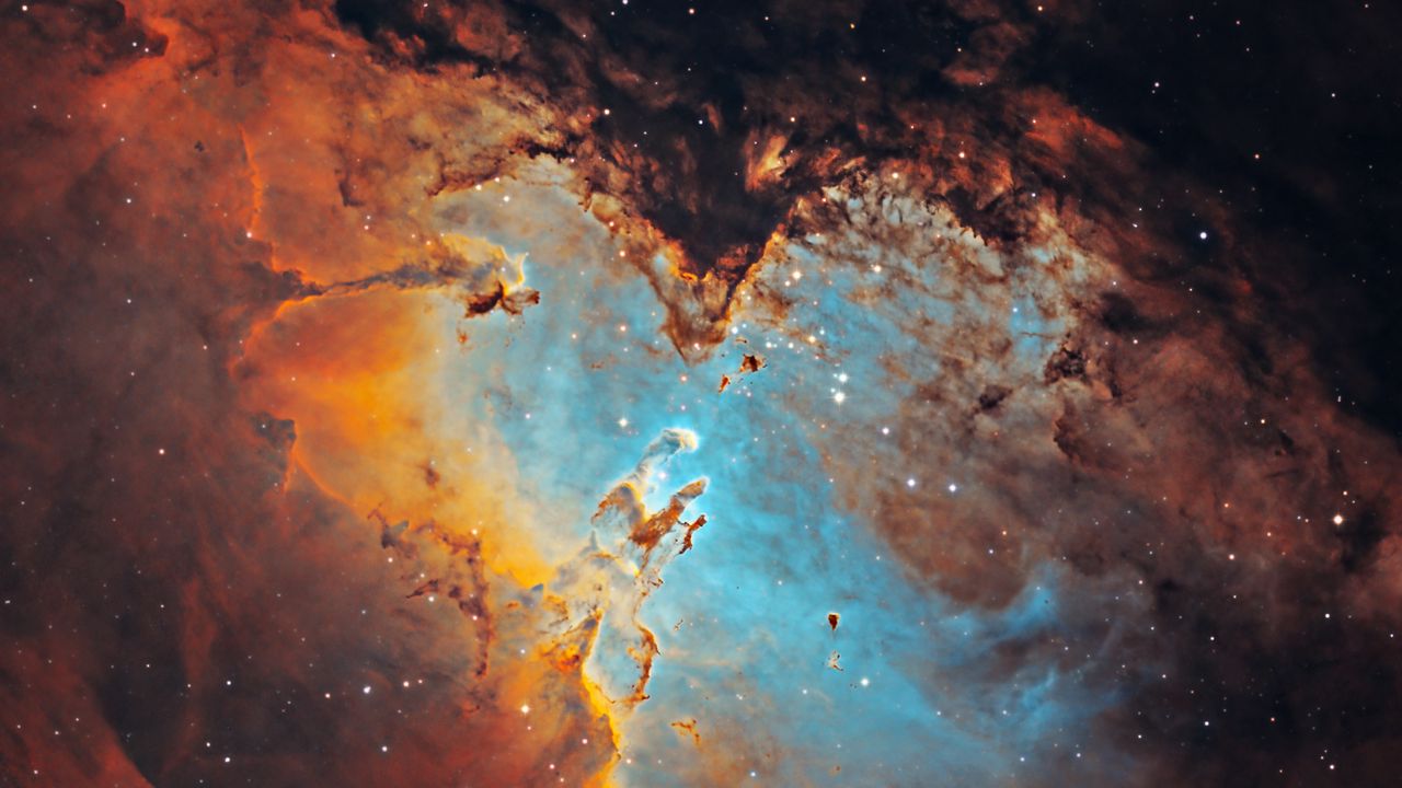 Wallpaper eagle nebula, glow, nebula, space, stars
