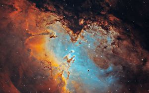 Preview wallpaper eagle nebula, glow, nebula, space, stars