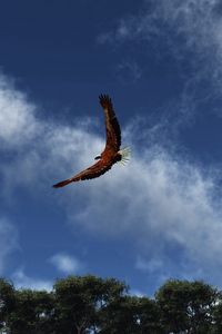 Preview wallpaper eagle, sky, clouds, flight, wings, flap