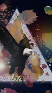 Preview wallpaper eagle, triangles, paint, light, brush