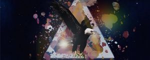 Preview wallpaper eagle, triangles, paint, light, brush