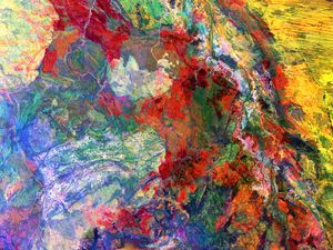 Preview wallpaper earth, aerial view, abstraction, spots, colorful