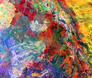 Preview wallpaper earth, aerial view, abstraction, spots, colorful