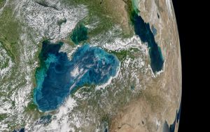 Preview wallpaper earth, atmosphere, sea, aerial view, satellite