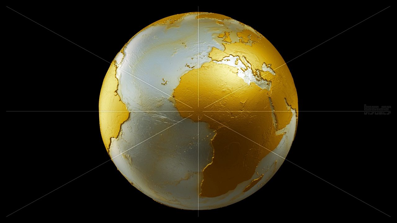 Wallpaper earth, globe, planet, gold