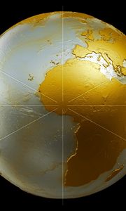 Preview wallpaper earth, globe, planet, gold