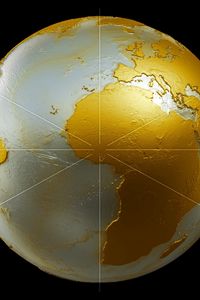 Preview wallpaper earth, globe, planet, gold