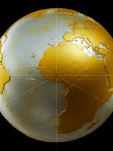 Preview wallpaper earth, globe, planet, gold