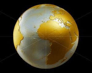 Preview wallpaper earth, globe, planet, gold