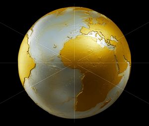 Preview wallpaper earth, globe, planet, gold