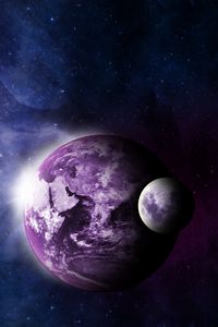 Preview wallpaper earth, moon, space, galaxy