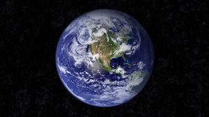 Preview wallpaper earth, planet, blue, black, stars
