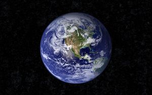 Preview wallpaper earth, planet, blue, black, stars