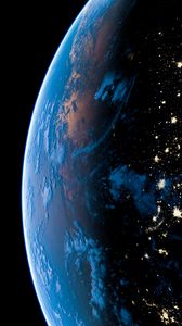 Preview wallpaper earth, planet, glow, lights, space