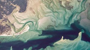 Preview wallpaper earth, planet, island, sea, water, view from space