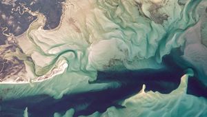 Preview wallpaper earth, planet, island, sea, water, view from space