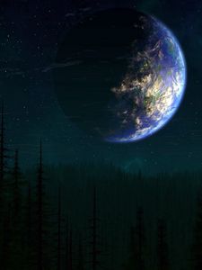 Preview wallpaper earth, planet, life, trees, fantasy