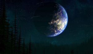 Preview wallpaper earth, planet, life, trees, fantasy