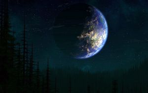 Preview wallpaper earth, planet, life, trees, fantasy