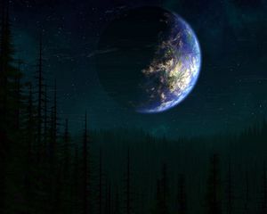 Preview wallpaper earth, planet, life, trees, fantasy